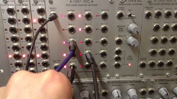 Modular synth self-generating patch: simple with patching interventions