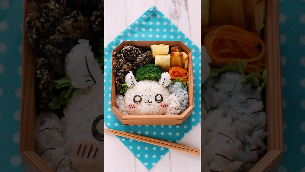 ちいかわのモモンガ♡2次元のもふもふを立体で作るのが難しかったんだけどモモンガに見えるかな？ #お弁当 #キャラ弁 #bento #ちいかわ  #ちいかわモモンガ　#モモンガ