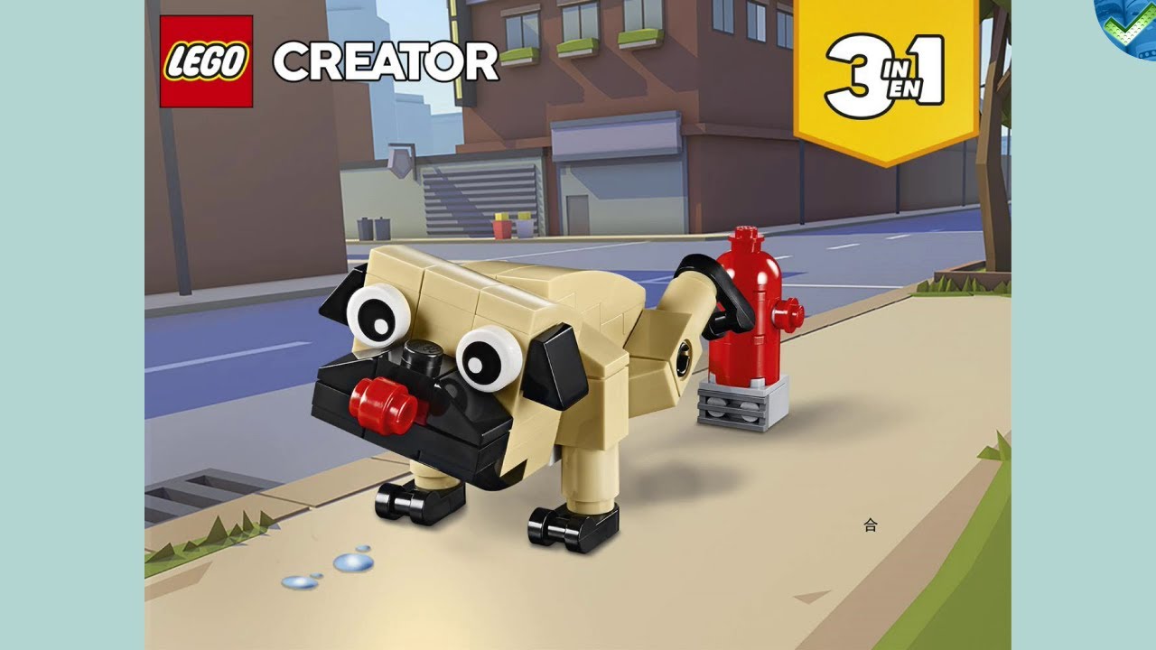 30542 A Cute Pug LEGO® Creator Manual at the Brickmanuals Instruction  Archive - YouTube
