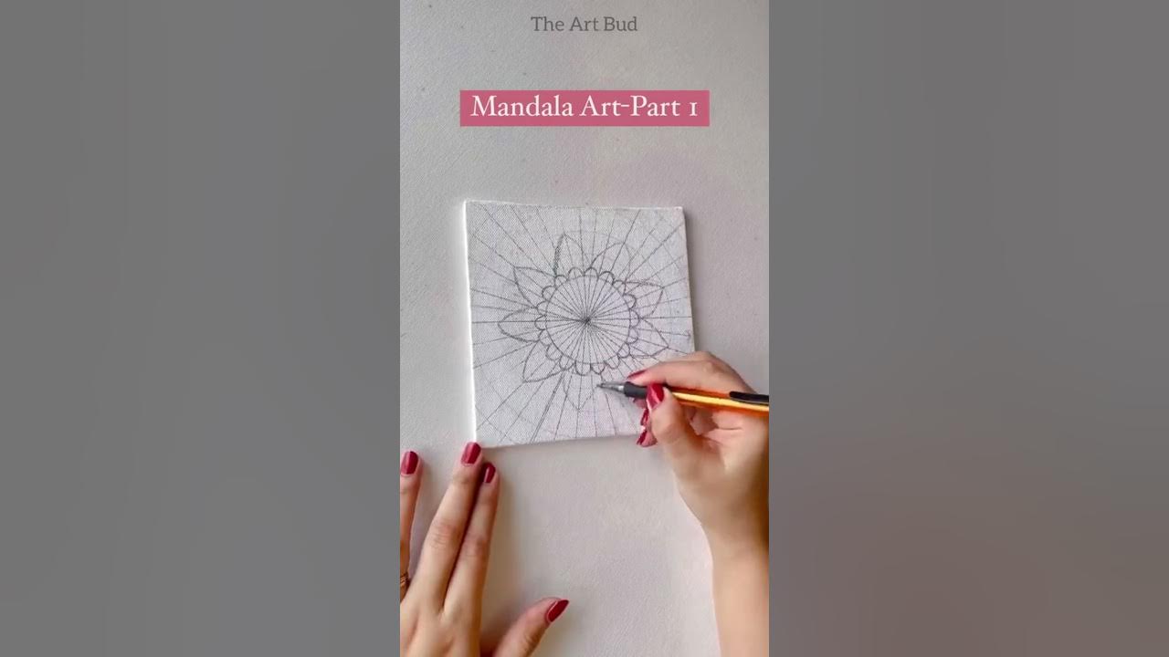 How to sketch mandala outline on Canvas Shorts Part 1 YouTube