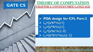 Ch-2.21:PDA design for CFL part-2 |L4={a^nb^2n/nā„1},L5={a^2nb^n/nā„1},L6={a^nbc^n/nā„0},L7={a^mb^nc^m