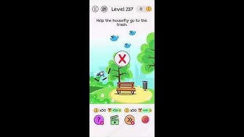 Braindom Level 237 Help the housefly go to the trash Solutions