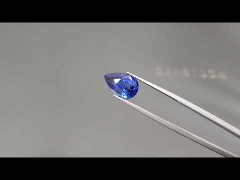 Royal Blue pear cut sapphire 5.31 carats, Sri Lanka Video  № 2