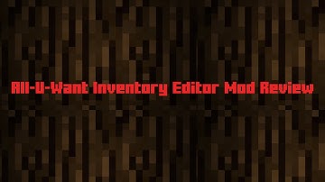 All U Want Inventory Editor Mod Review