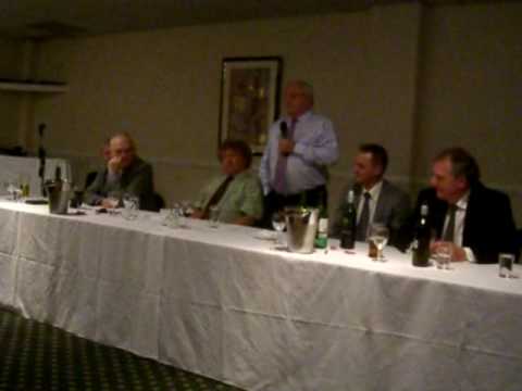 Tommy Doherty speaking at a Sporting Dinner at Hed...