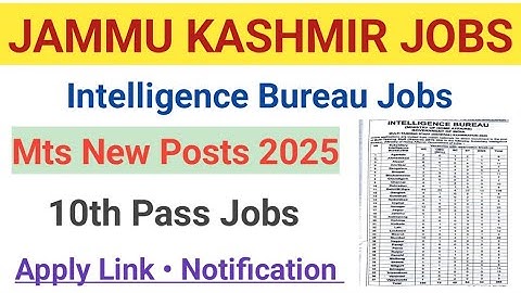 J&K Mts Govt Jobs 2025 | Srinagar Jammu 10th Pass Govt Jobs | J&K New 20+ Vecancies out Apply Now