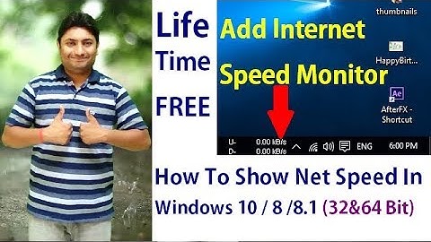 How To Show Net Speed On Taskbar In Window 10 /8 /  8.1 (32&64 Bit) | Hindi