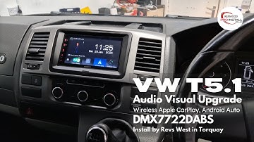 Volkswagen T5.1 Transporter Goes Wireless CarPlay KENWOOD DMX7722DABS #vw #vwtransporter #caraudio