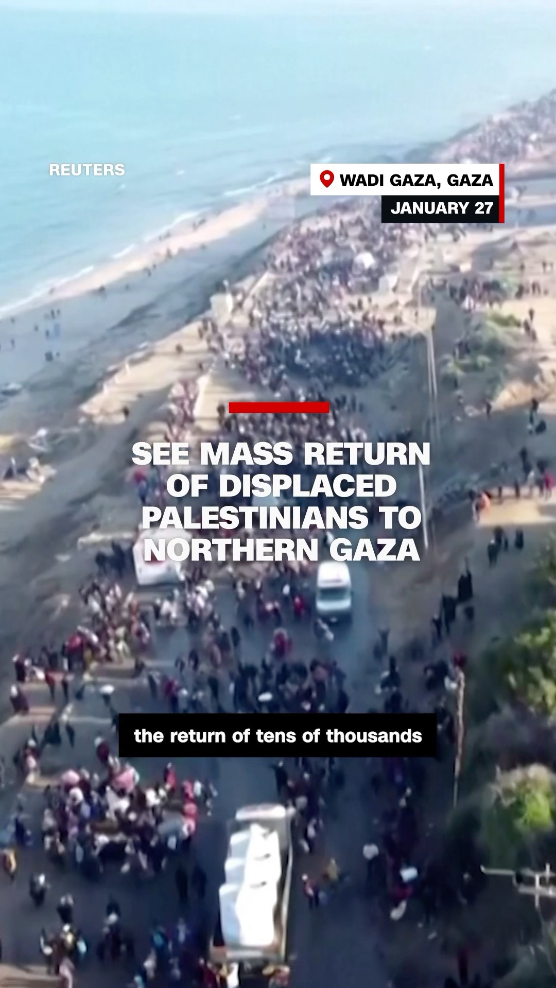See mass return of displaced Palestinians to northern Gaza