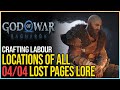 All 4 lost pages locations god of war ragnarok labour