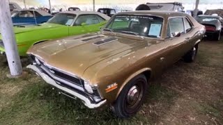 1970 L78 SS 396/375 Nova 4Speed 16k original miles Rare color autumn gold Mecum Kissimmee # mecum 😎