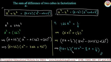 The Sum of Difference of Two Cubes in Factorization || Class 9 Maths ||