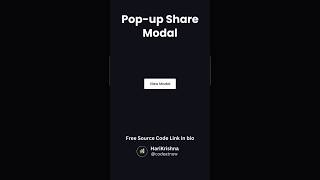 PopUp Share Modal | Html Css And JavaScript With Free Source Code #shorts #trendingshorts