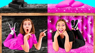 Secret Rooms Under The Bed | Rich VS Broke Crazy Challenge by TeenChallenge