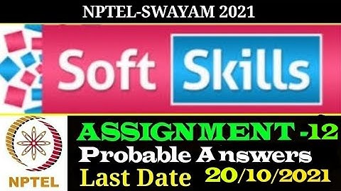 NPTEL | "Soft Skills" | Assignment 12 | Most Probable Answers