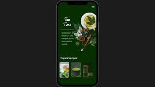App concept with tea recipes screenshot 1