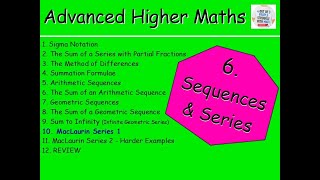 6.10 Sequences \& Series 10: MacLaurin Series 1 – Advanced Higher Maths Lessons @MrThomasMaths