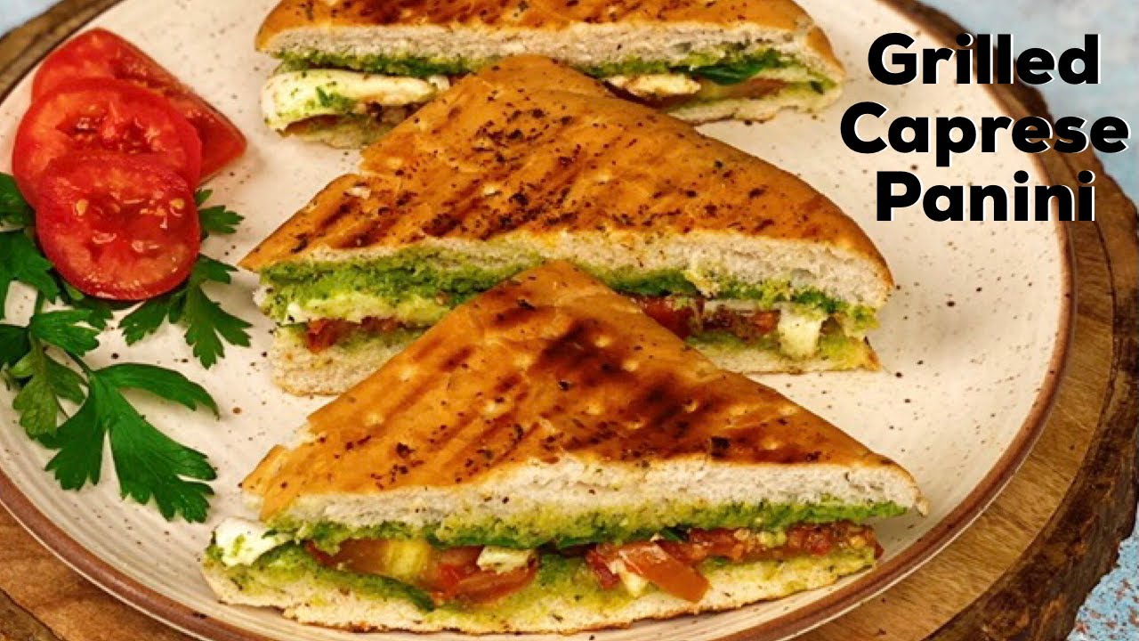 Caprese Panini Sandwich | Roasted Tomato,Mozzarella & Pesto sandwich | Flavourful Food By Priya