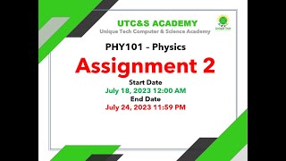 Solution of Graded Assignment # 2 PHYSICS (PHY101) #phy101 #2023 #vu #solution