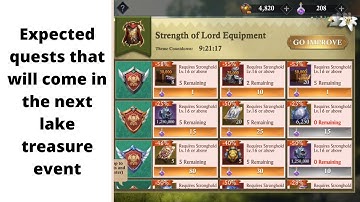 Expected quests that will come in the next lake treasure event | king of Avalon