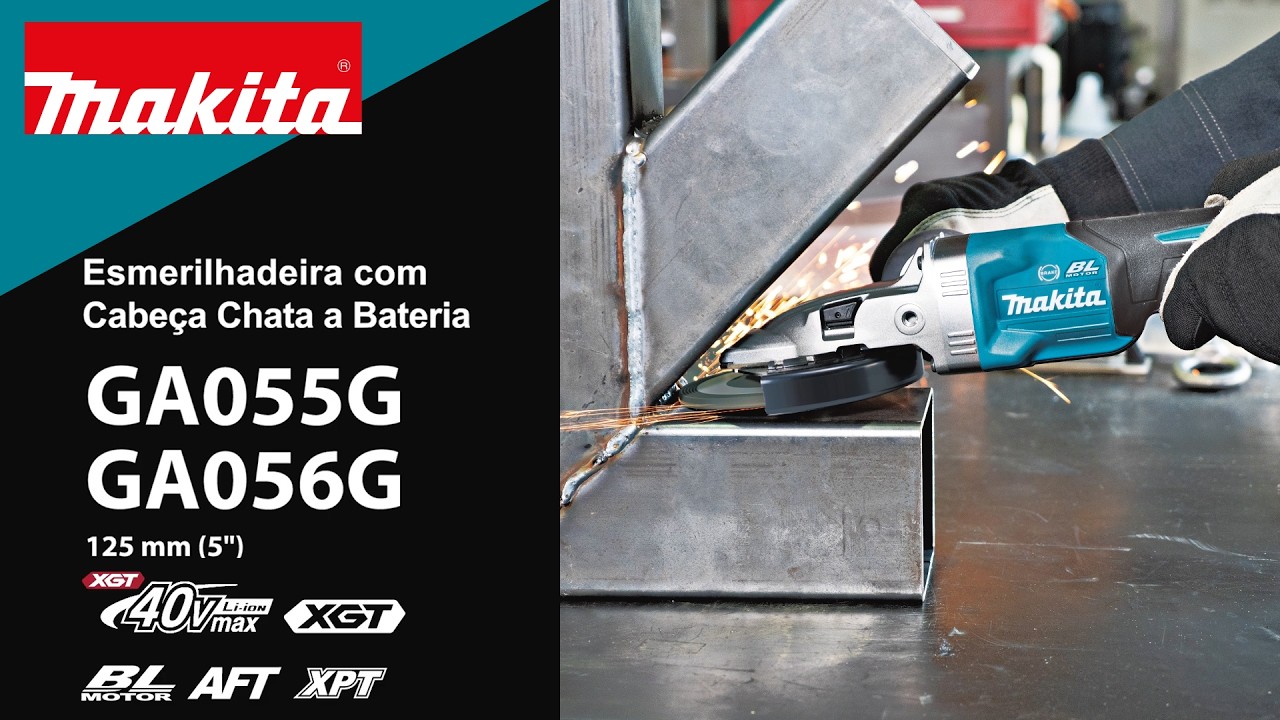 Bateria 40V XGT - Esmerilhadeira Angular 125mm (5) GA056GZ