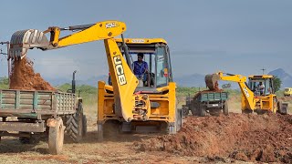 JCB 3DX Loading Red Sand in Mahindra 575 | New Holland 4710 | Sonalika 750 | Swaraj 742 Tractor by JcbBackhoes 28,257 views 4 weeks ago 11 minutes, 11 seconds
