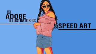 Anaswara Rajan:- vector portrait |vector art |speed art | in Adobe illustrator cc screenshot 3