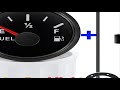 0-190 Ohm Fuel Float Level Sensor+52MM Fuel Level Gauge 8 Color Waterproof Pointer Oil Tank Meter Ca