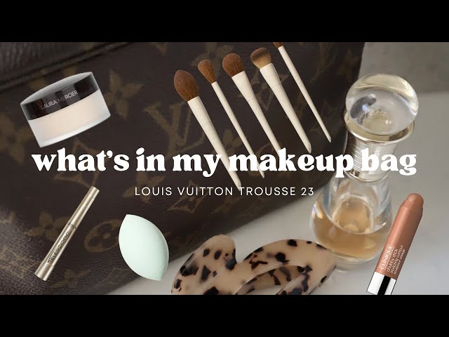 TRAVEL MAKEUP BAG ESSENTIALS  WHAT'S IN MY LOUIS VUITTON TOILETRY BAG 25 