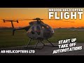 MD500E Helicopter Start Up , take off and autorotations