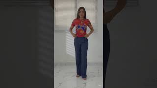 Mesh top with blue pant🧵✂️#fashionstyles#gracefulfashion#style#dressess
