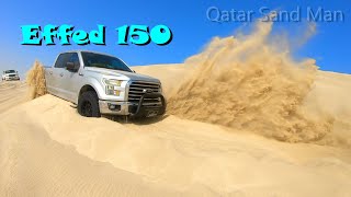Ford F150 recovered from soft sand on high dune in the Qatar Desert, Sealine, Inland Sea area.