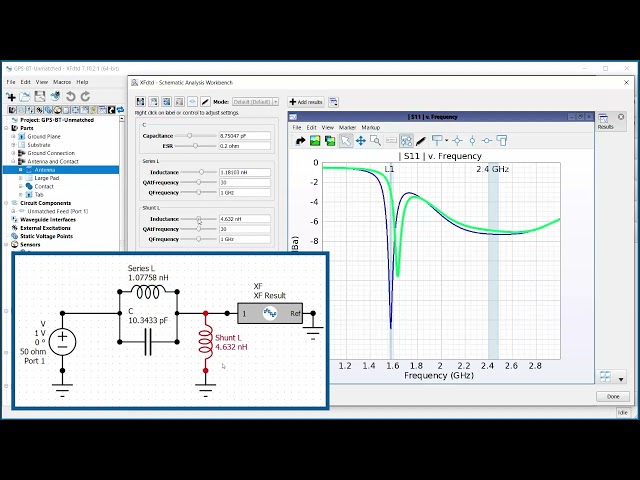 Tune a Fixed-Band Matched Antenna Using XFdtd’s Schematic Editor class=