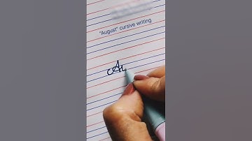 August in Cursive Writing Tutorial | Months name in cursive writing #shorts #cursivewriting