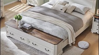 King Bed with Headboard and Storage Bench