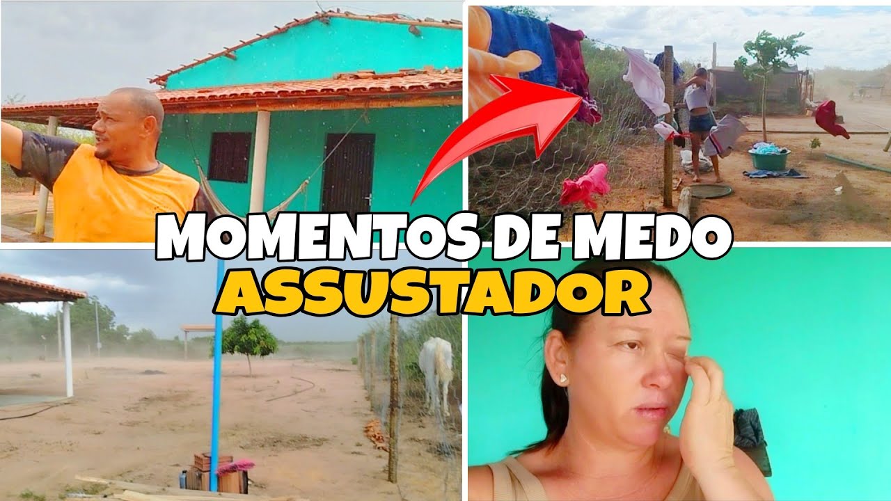 Temporal  derrubou  O TELHADO da nossa casa 😭😭 MOMENTOS DE MEDO ASSUSTADOR