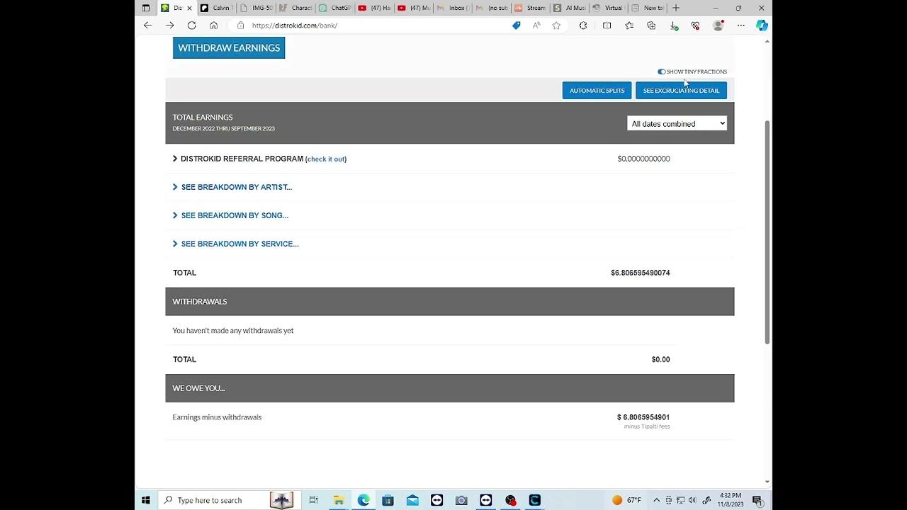 Unveiling My DistroKid Earnings How Much My AI Music Catalog Has Made