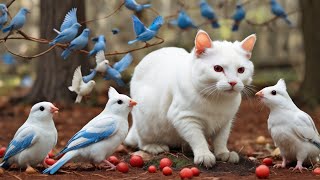 SQUIRREL and BIRD Watching Forest Clowns On The Ground  Cat TV  Dog TV Bird TV