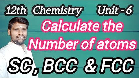 12th Chemistry - Calculate the number of atoms in SC , BCC & FCC @chemistrywithmohan9293