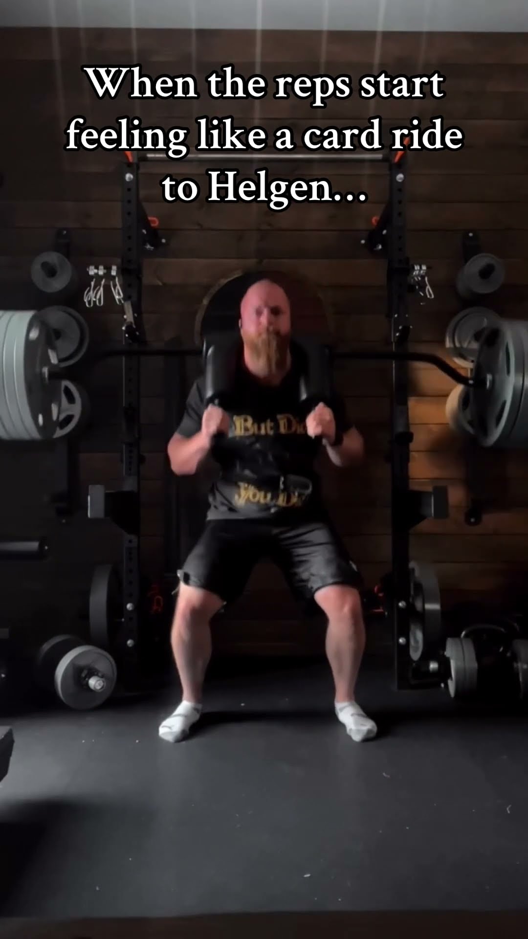 “Hey you… you’re finally awake! #squat #gym #workout #skyrim #fantasy