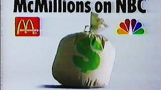 McDonalds NBC McMillions Sweepstakes 2 (1990 Commercial)
