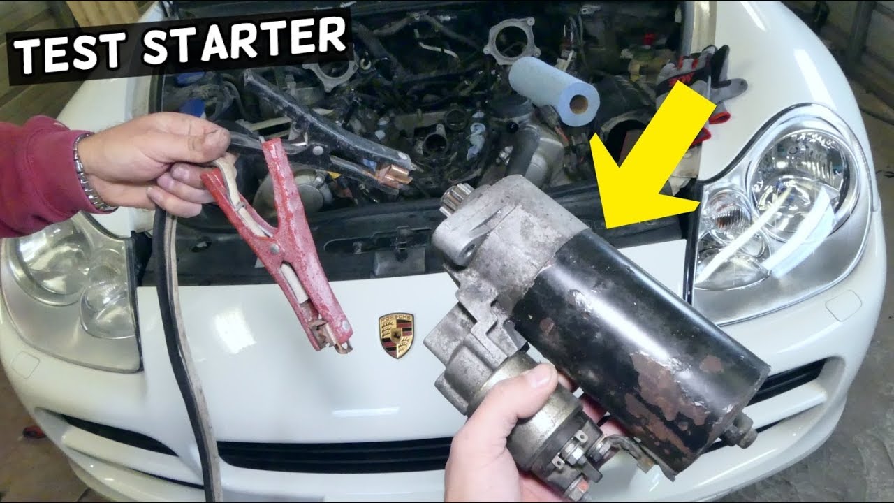 HOW TO TEST CAR STARTER demonstrated on PORSCHE CAYENNE