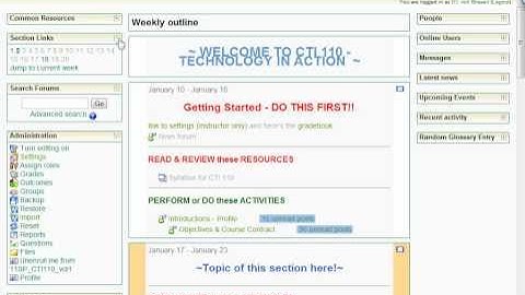 Moodle Building out Course - A - Intro