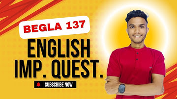 BEGLA 137 PART 1 | ENGLISH IMPORTANT REPEATED QUESTION | IGNOU WALAY