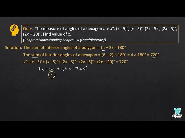 Ex 16 1 Q20 The Measure Of Angles Of A Hexagon Are X X 5