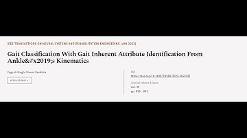 Gait Classification With Gait Inherent Attribute Identification From Ankle’s K... | RTCL.TV