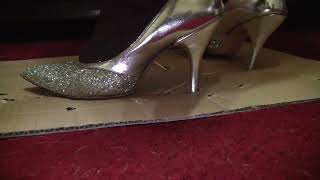 Silver Heels on Cardboard and Lumber