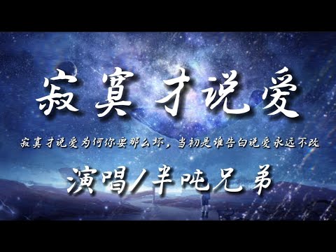 寂寞才说爱-半吨兄弟 『寂寞才说爱为何你要那么坏 当初是谁告白说爱永远不改』动态歌词lyrics 高音质