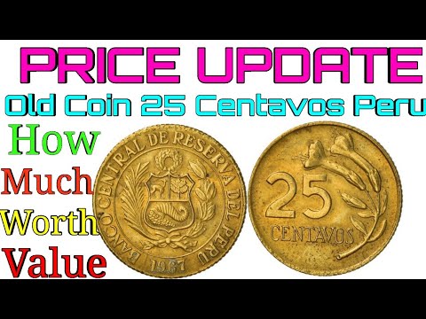 Old Coin 25 Centavos 1967 Peru Coin