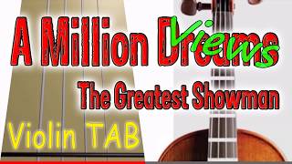 A Million Dreams - The Greatest Showman - Violin - Play Along Tab Tutorial chords